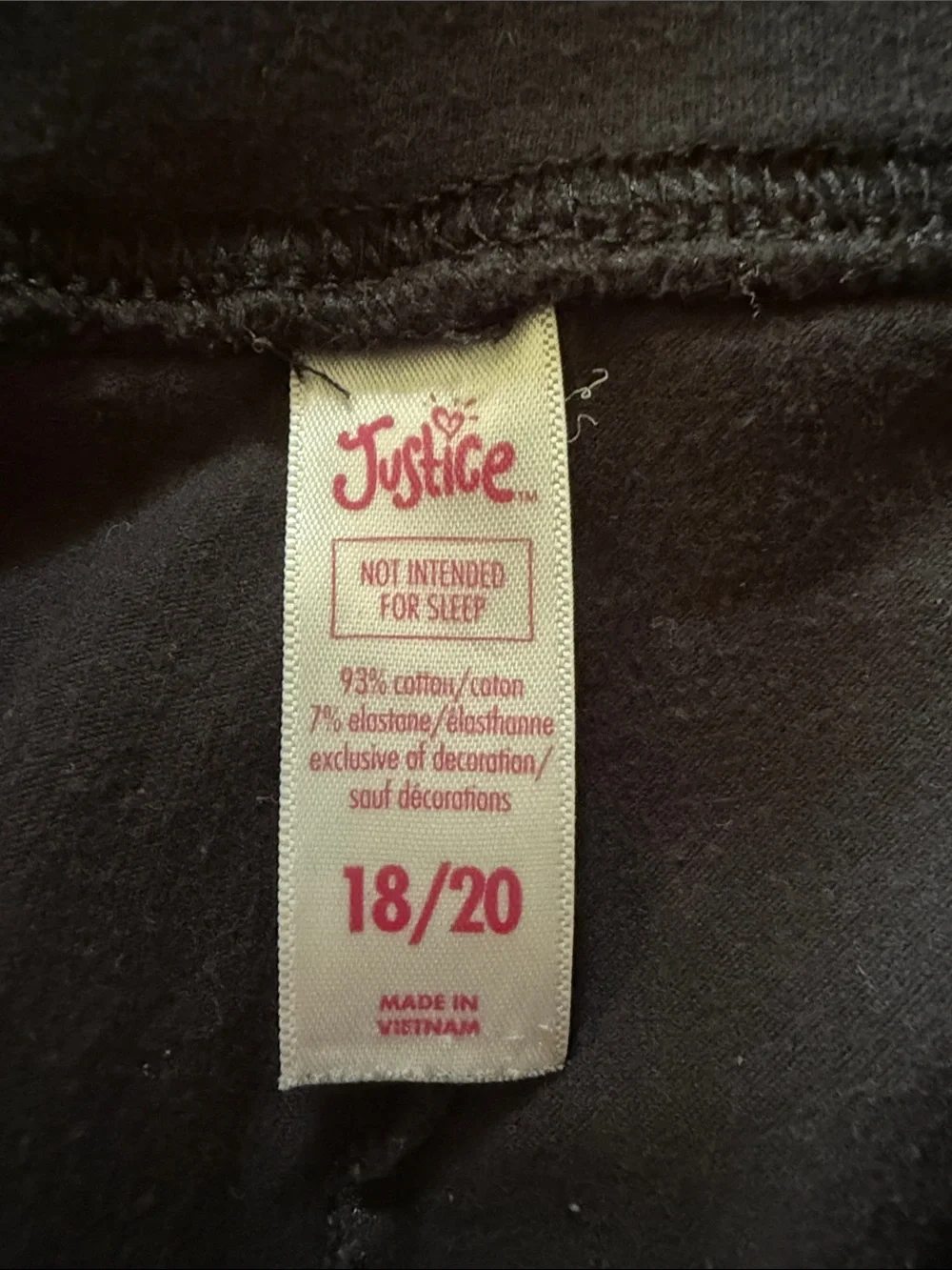 Justice Girls' 2 Piece Bundle Blue Jegging and Black Legging Size 18 20